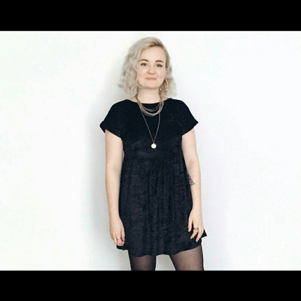New Dark Purple Babydoll Smock Dress